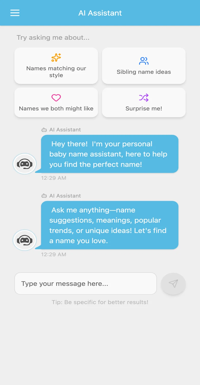 Hoe de AI-babynaamassistent werkt